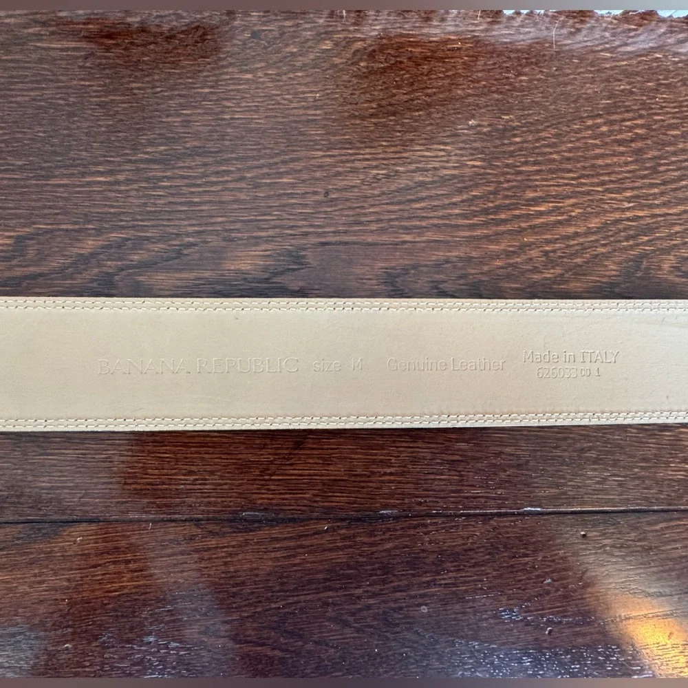 Banana Republic genuine leather wide black belt with gold hardware